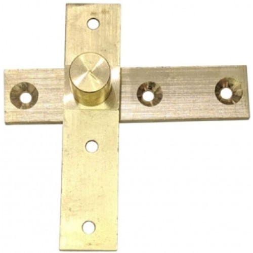 3.80" "Azekah" 360 Degree Rotation Brass Pivot Hinge - Side Axis 